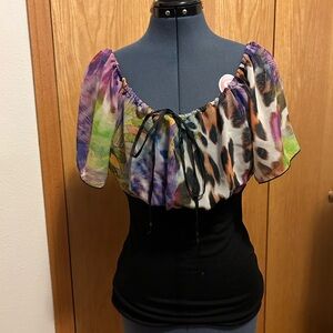 Vibrant Multicolor Off-Shoulder Blouse